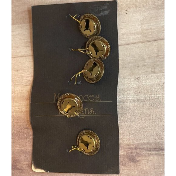 Vtg 1991 Mary Frances 5pc Button Covers Jewelry Round Gold Tone Clear Stone NOS - Picture 4 of 10